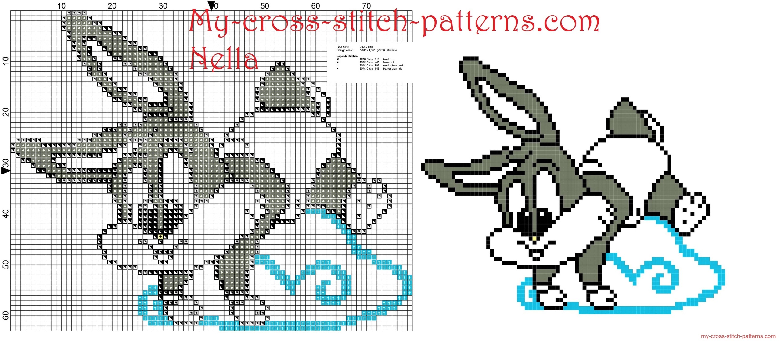 baby_bugs_bunny_on_the_cloud_cross_stitch_pattern_free