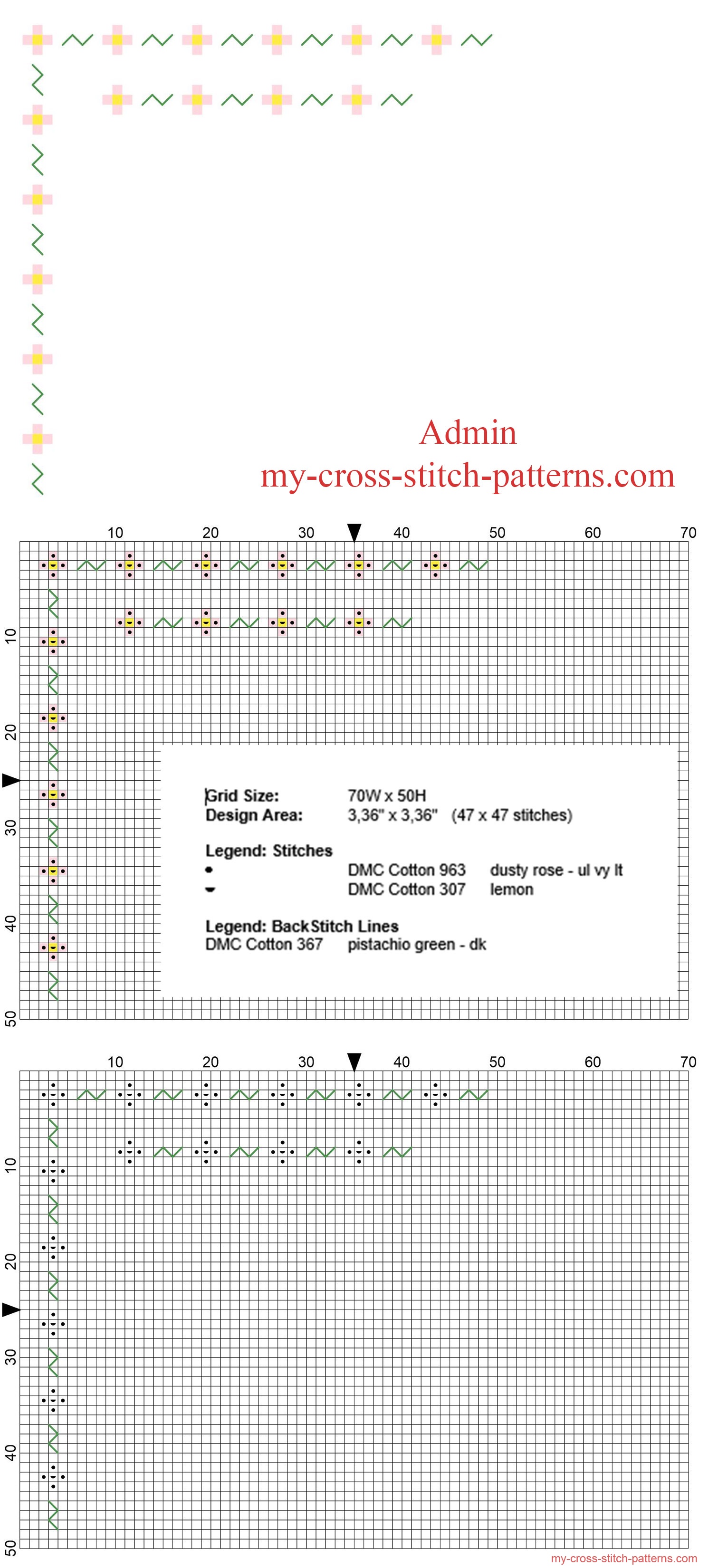 cross_stitch_floral_border_with_small_pink_flowers_free_download_width_3_stitches