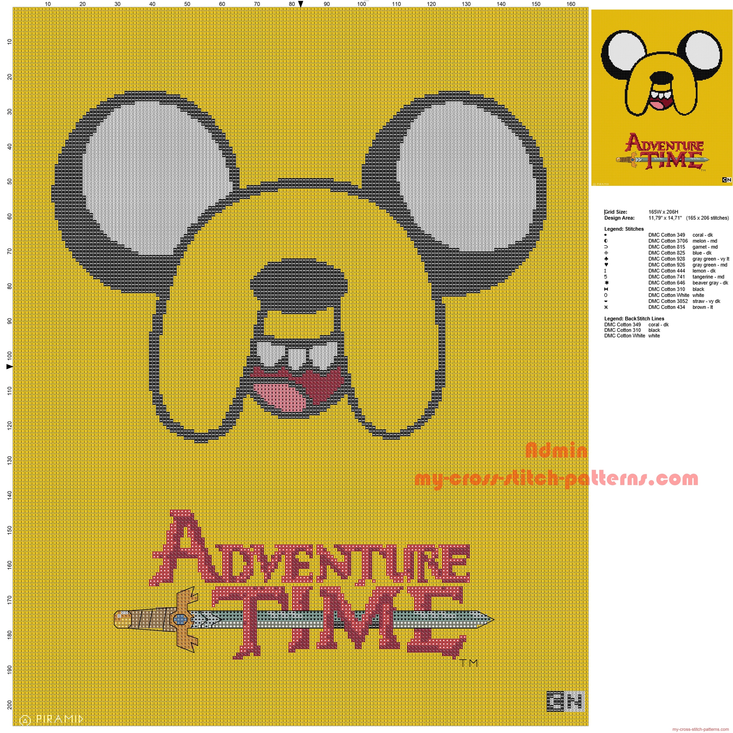 cross_stitch_poster_cartoon_adventure_time_cross_stitch_pattern