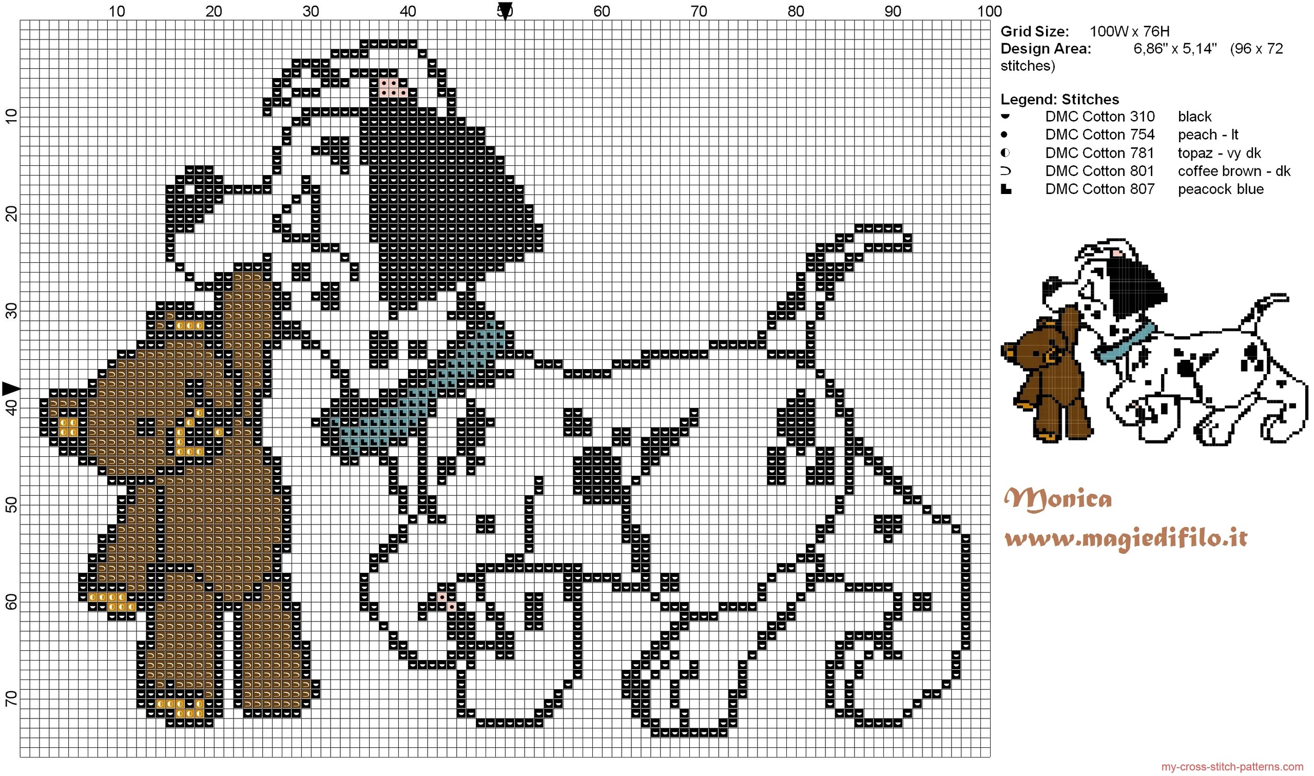 dalmatian_puppy_with_teddy_bear_cross_stitch_pattern