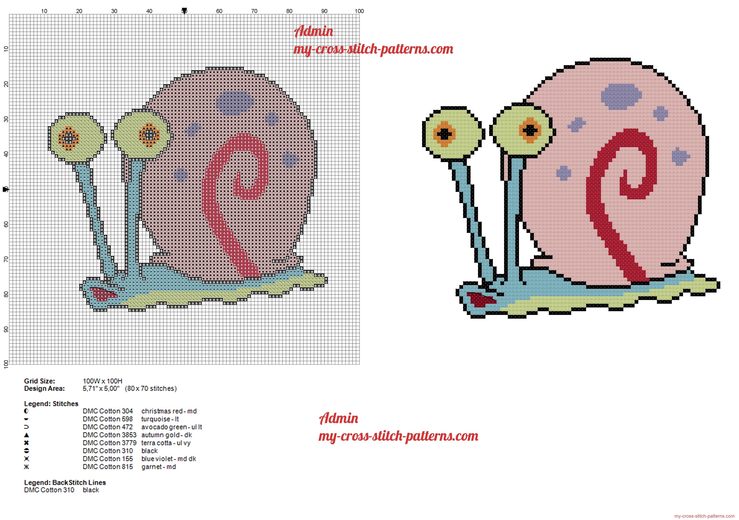 gary_the_snail_spongebob_free_cross_stitch_pattern