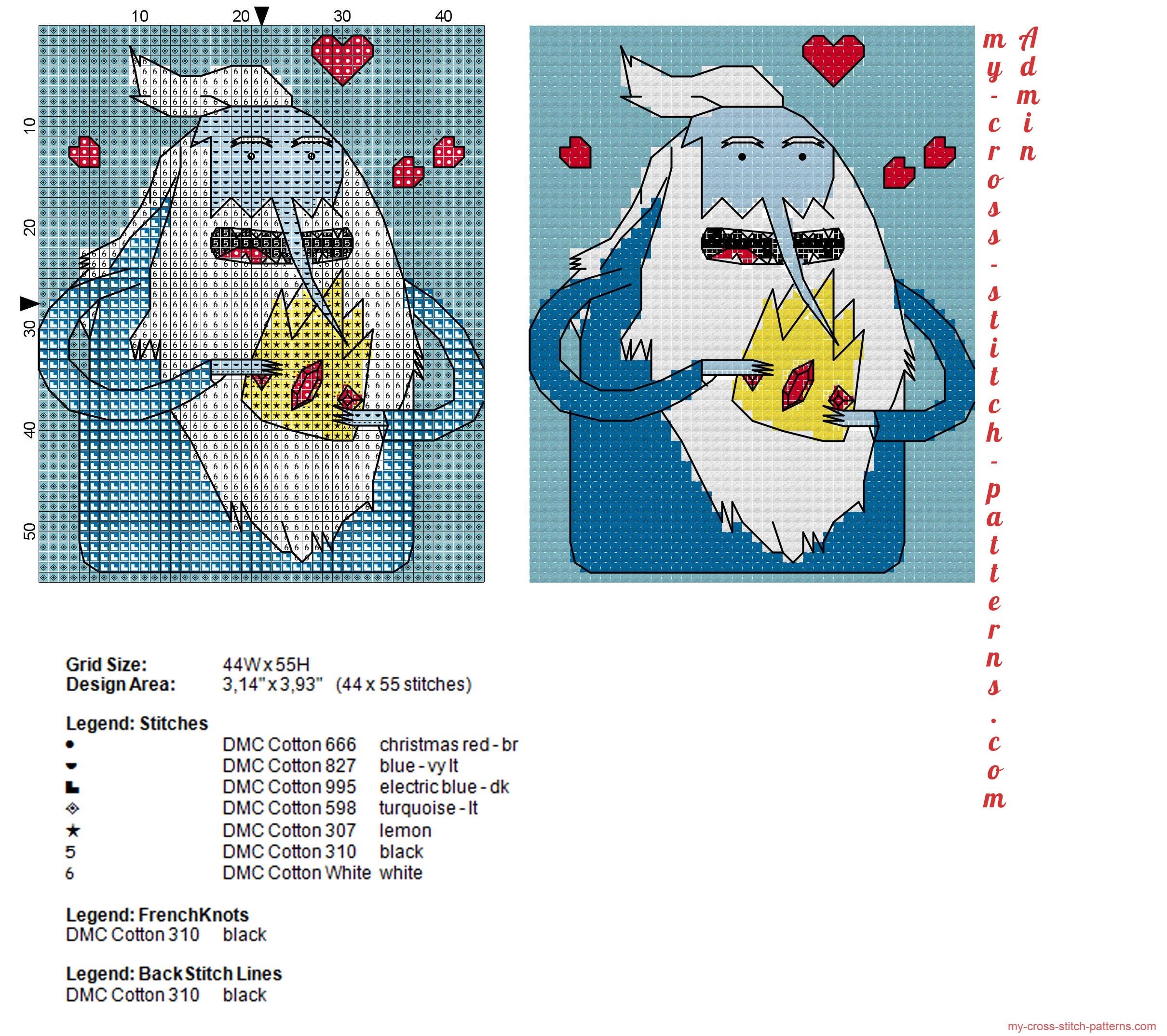 ice_king_adventure_time_cross_stitch_pattern_44x55_7_colors