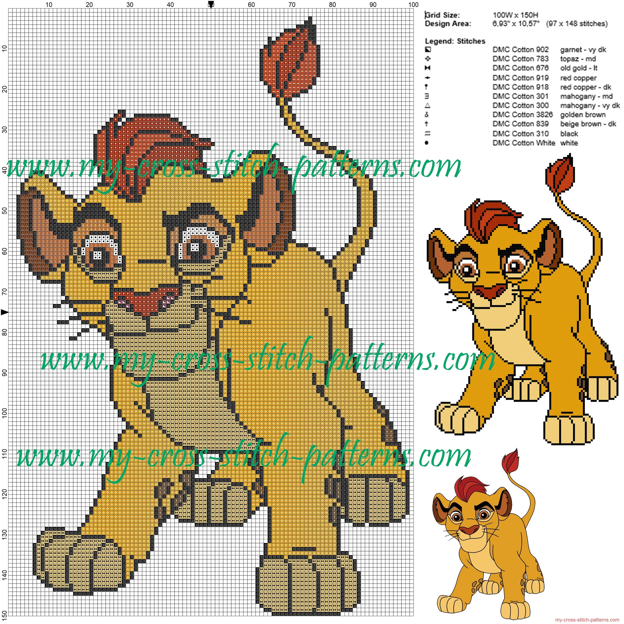 kion_the_lion_king_cross_stitch_pattern