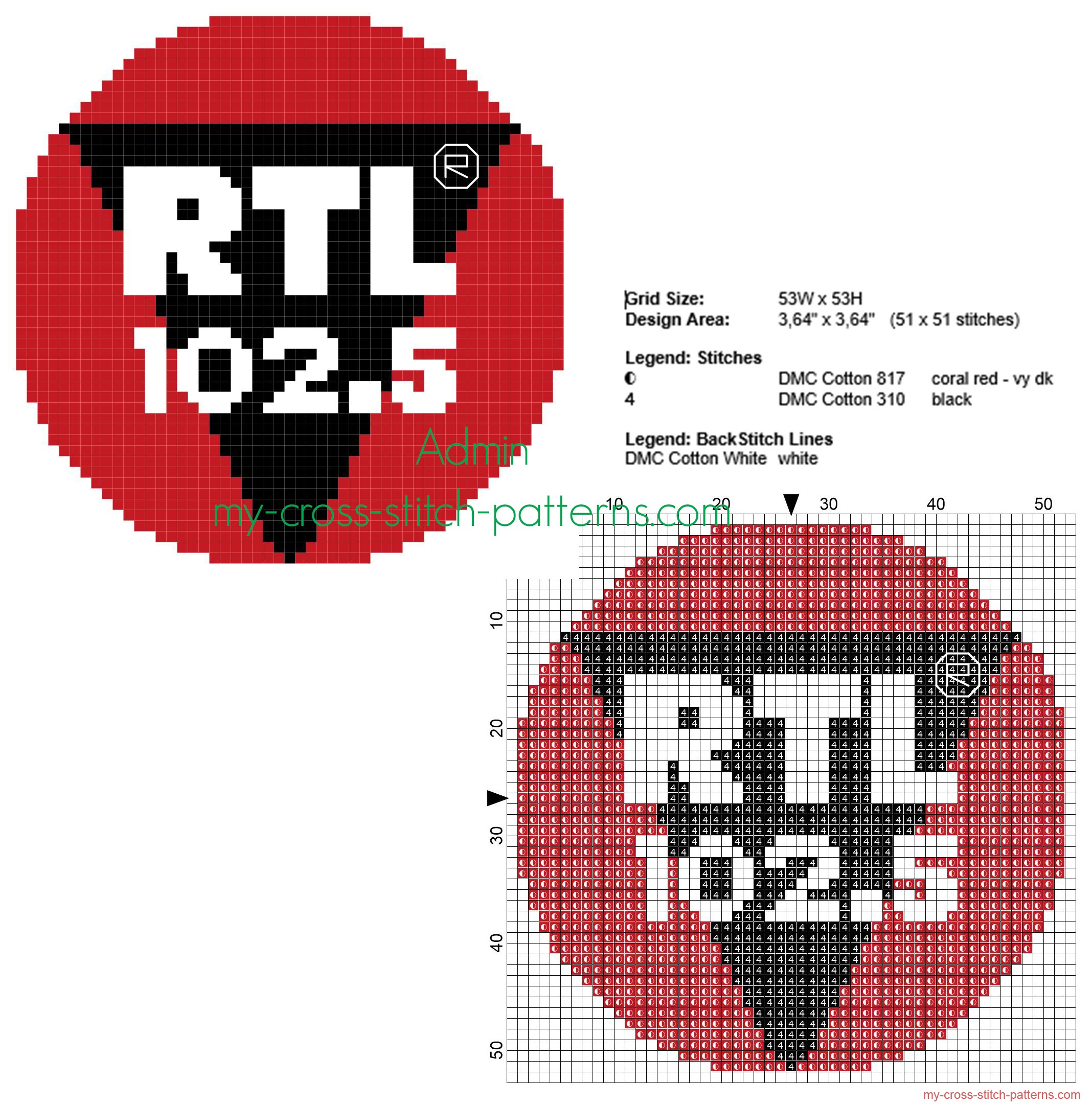 rtl_102_5_radio_logo_free_cross_stitch_pattern_small_size_50_stitches