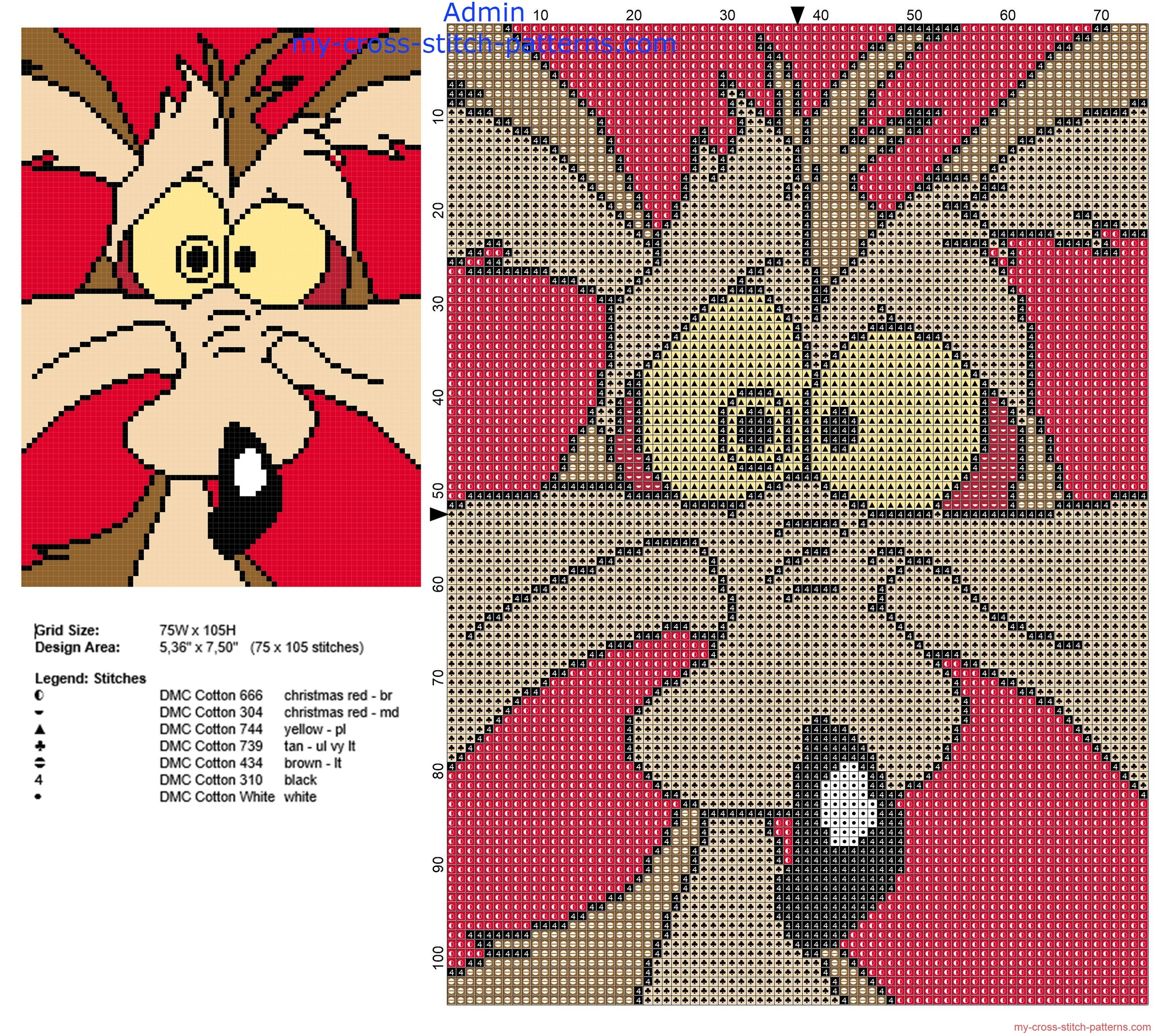 wile_e_coyote_road_runner_looney_tunes_enemy_free_cross_stitch_pattern_red_tile