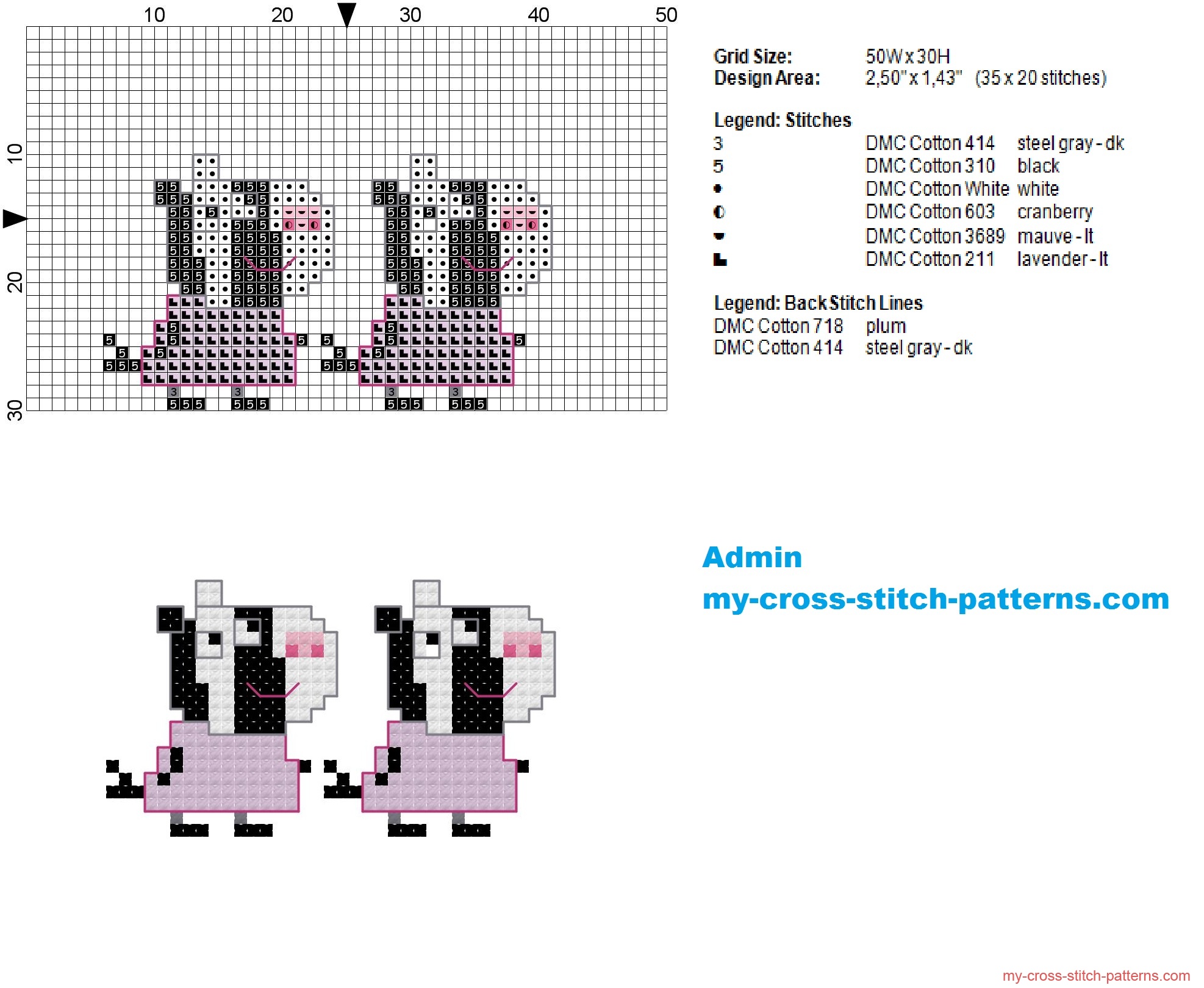zuzu_and_zaza_zebra_small_cross_stitch_pattern_of_peppa_pig_35x20