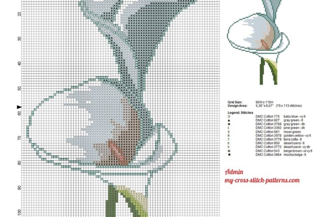 a_calla_lily_flower_cross_stitch_pattern