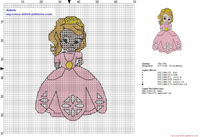 a_little_princess_with_pink_dress_cross_stitch_pattern