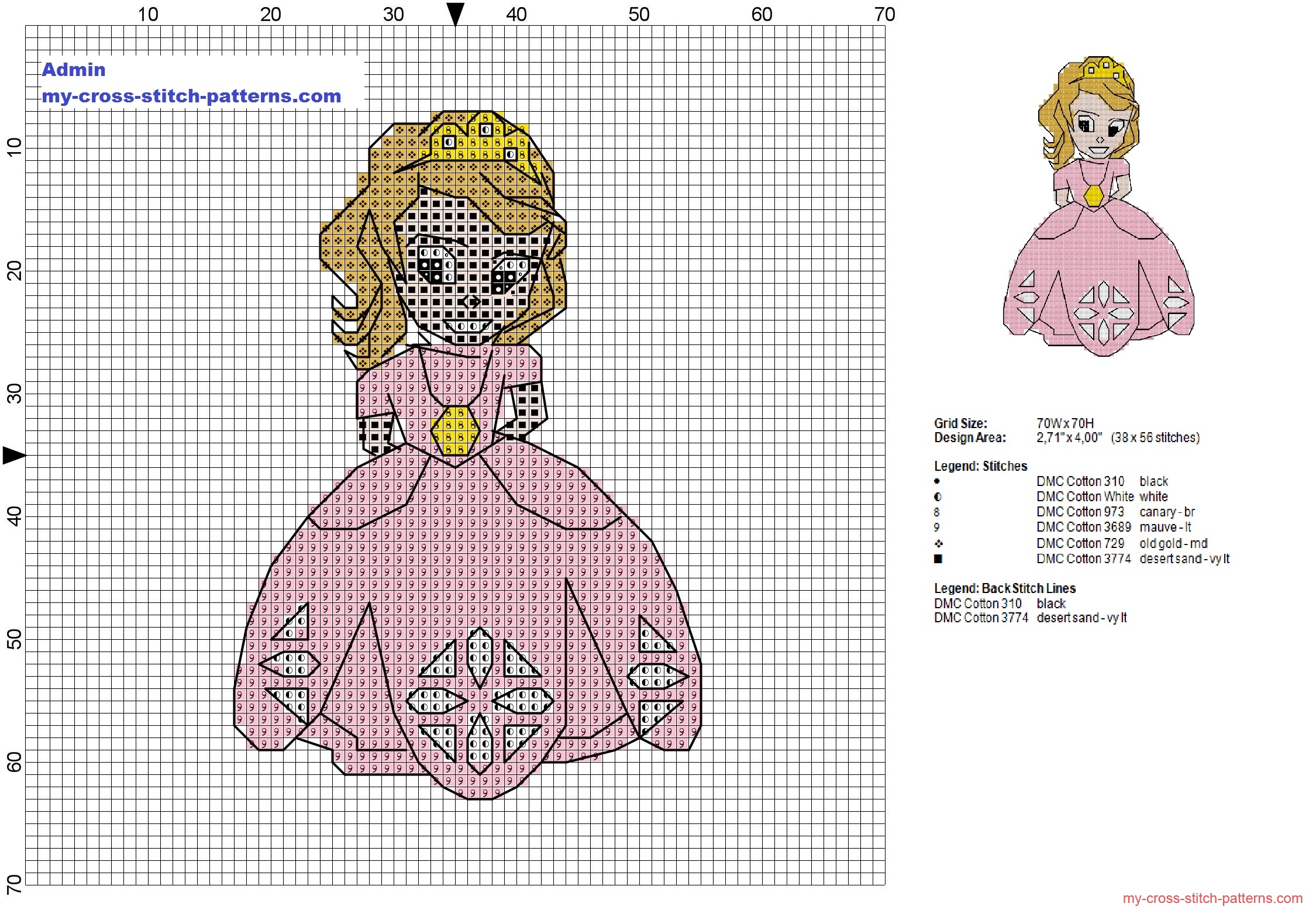 a_little_princess_with_pink_dress_cross_stitch_pattern