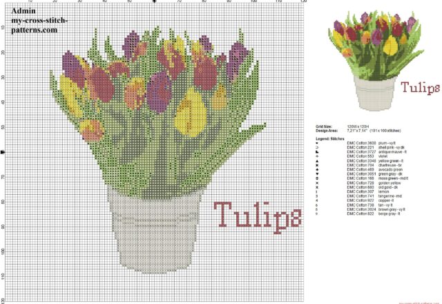 a_realistic_pot_of_colored_tulips_flowers_cross_stitch_pattern