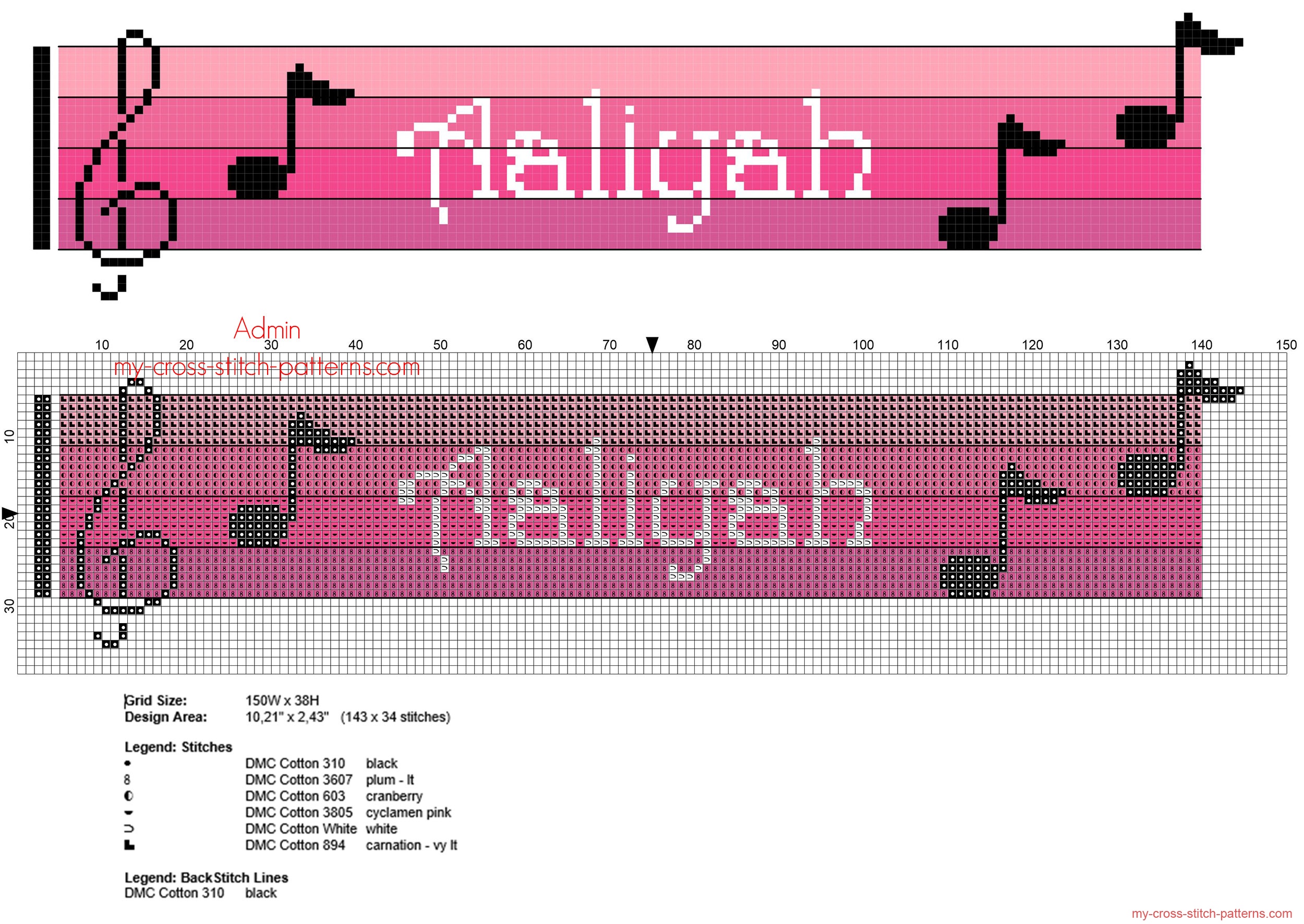 aaliyah_cross_stitch_baby_female_name_with_pink_colors_sheet_music