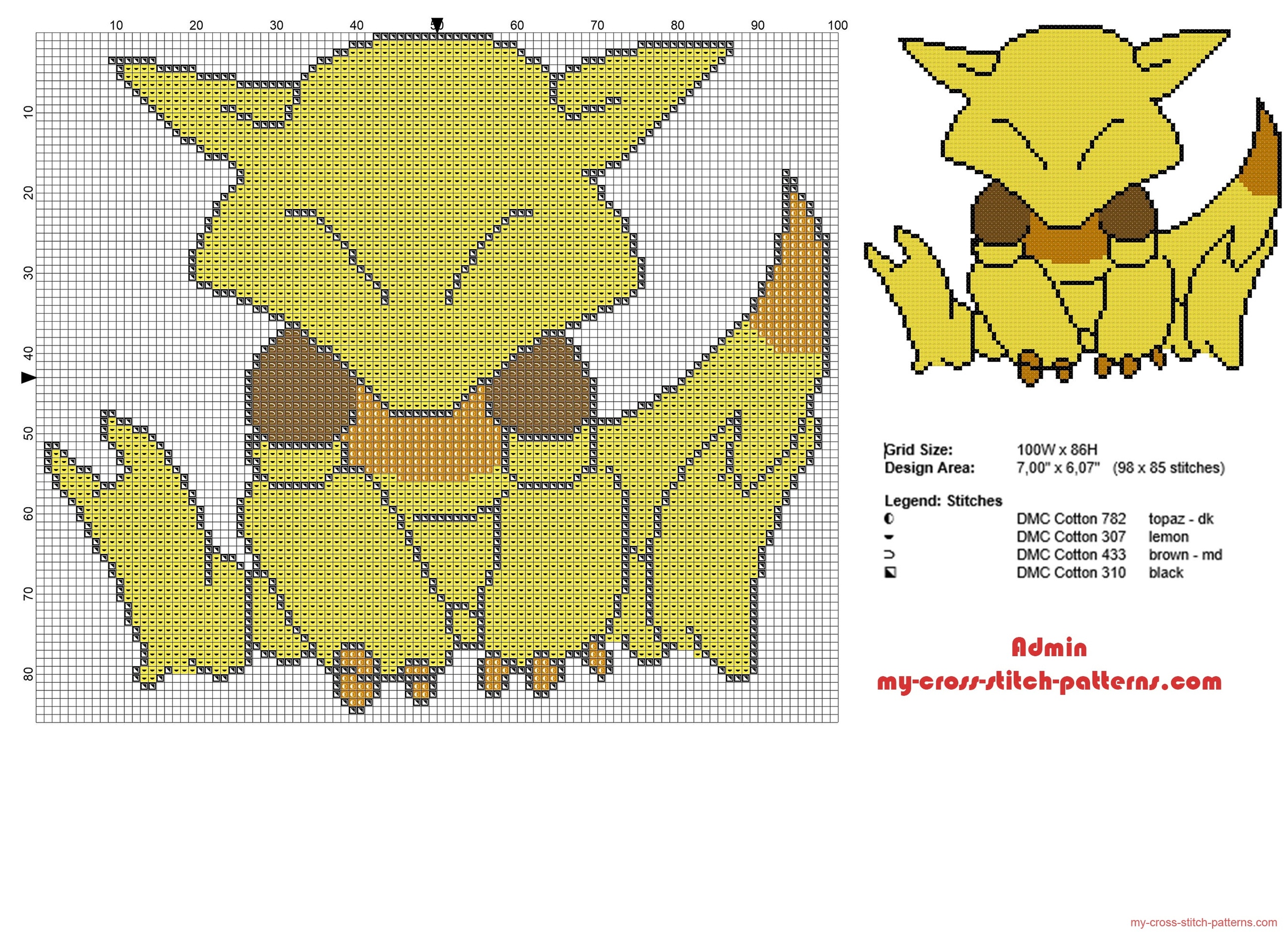 abra_pokemon_first_generation_number_063_cross_stitch_pattern