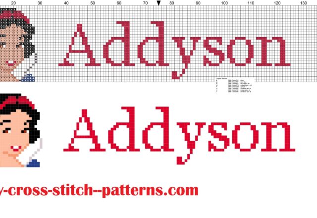 addyson_cross_stitch_pattern_name_with_disney_princess_white_snow