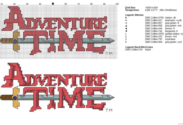 adventure_time_logo_text_cross_stitch_pattern