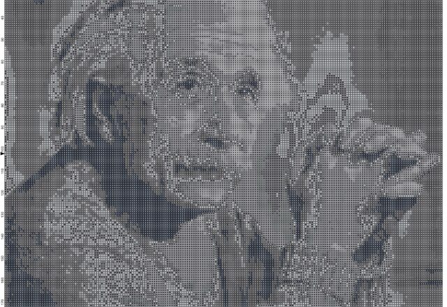 albert_einstein_cross_stitch_pattern_black_and_white_pattern