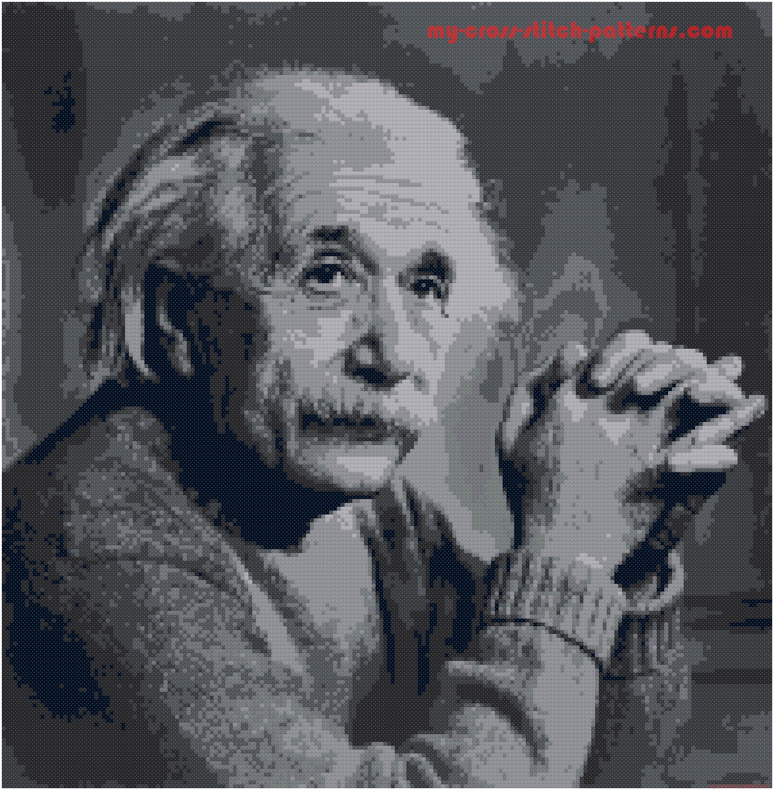 albert_einstein_cross_stitch_pattern_black_and_white_preview