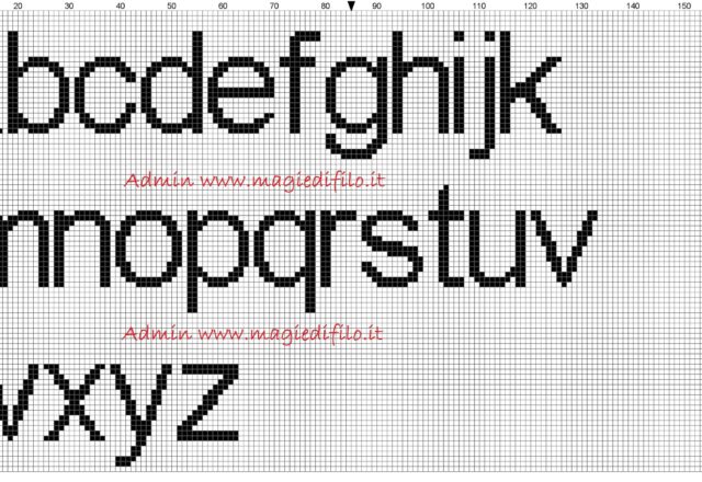 alphabet_arial_font_lowercase_height_20_stitches_cross_stitch_pattern_free