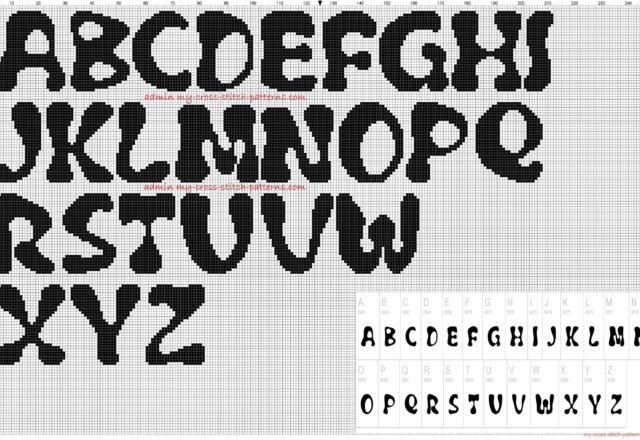 alphabet_flubber_font_height_30_stitches_cross_stitch_pattern