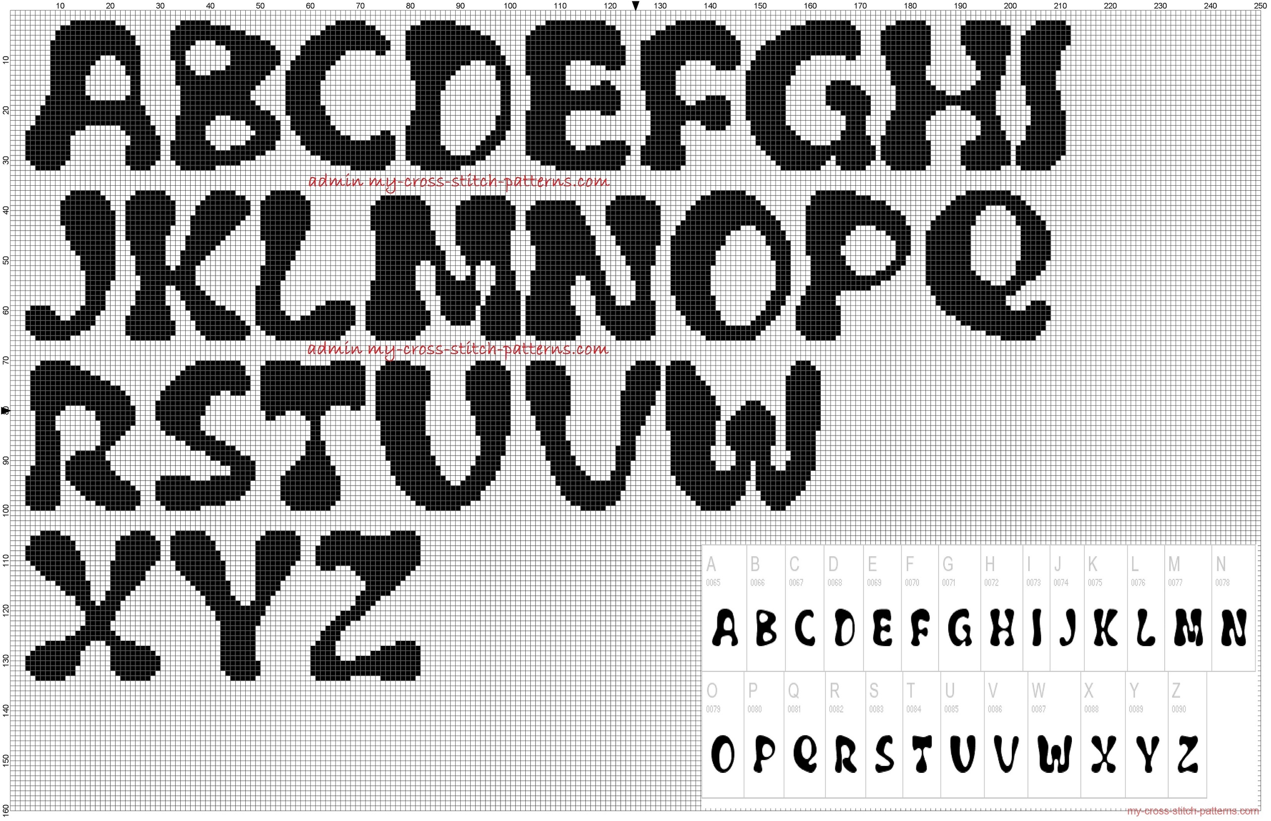 alphabet_flubber_font_height_30_stitches_cross_stitch_pattern