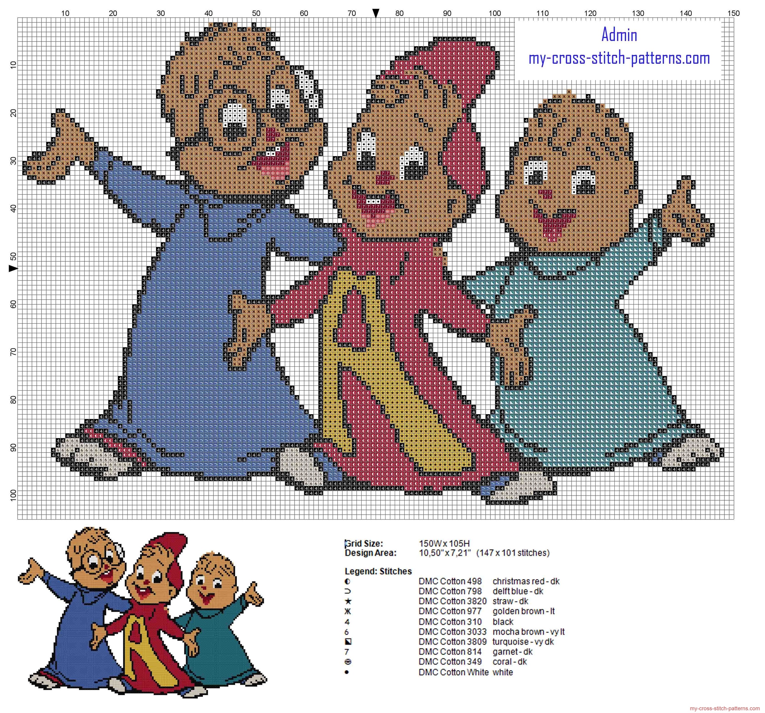 alvin_and_the_chipmunks_old_cartoon_free_cross_stitch_pattern