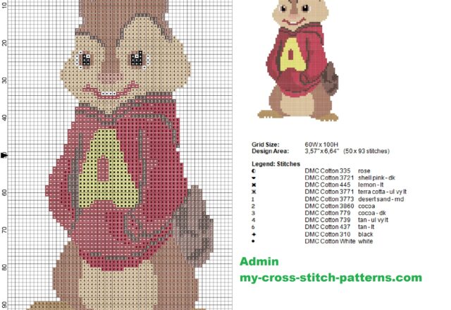 alvin_from_alvin_and_the_chipmunks_cross_stitch_pattern