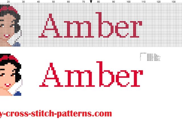 amber_cross_stitch_pattern_name_with_disney_princess_white_snow