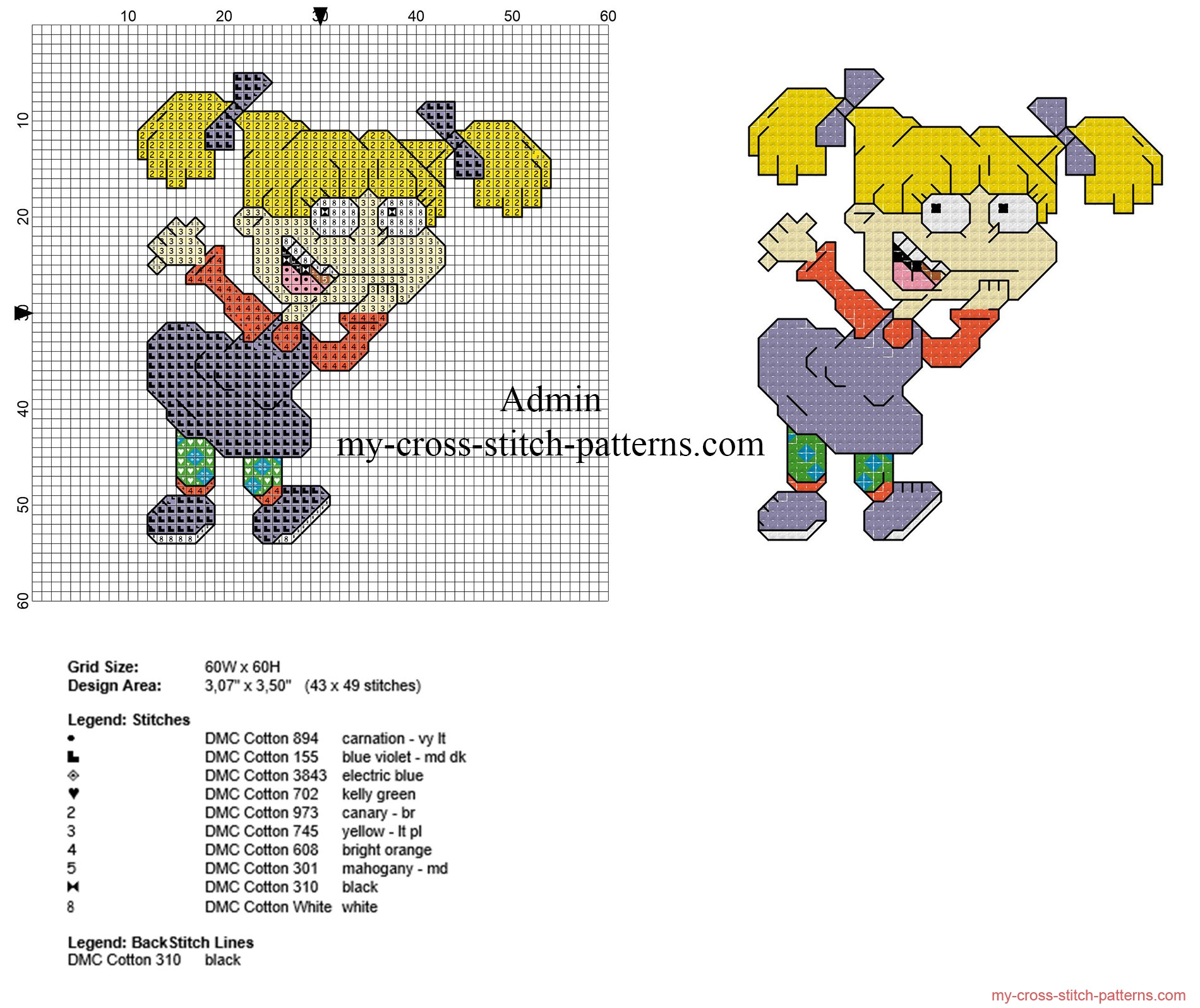 angelica_pickles_rugrats_cross_stitch_pattern_baby_bib_idea