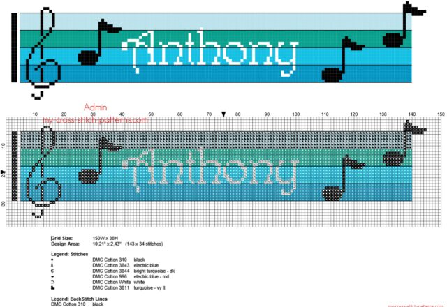 anthony_free_cross_stitch_baby_name_on_blue_colors_sheet_music
