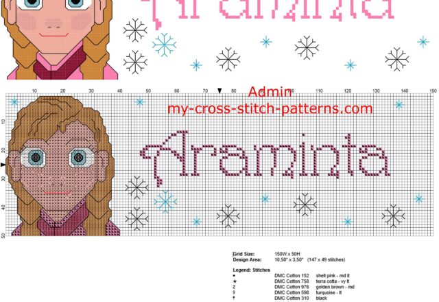 araminta_cross_stitch_pattern_free_baby_name_with_disney_frozen_princess_anna