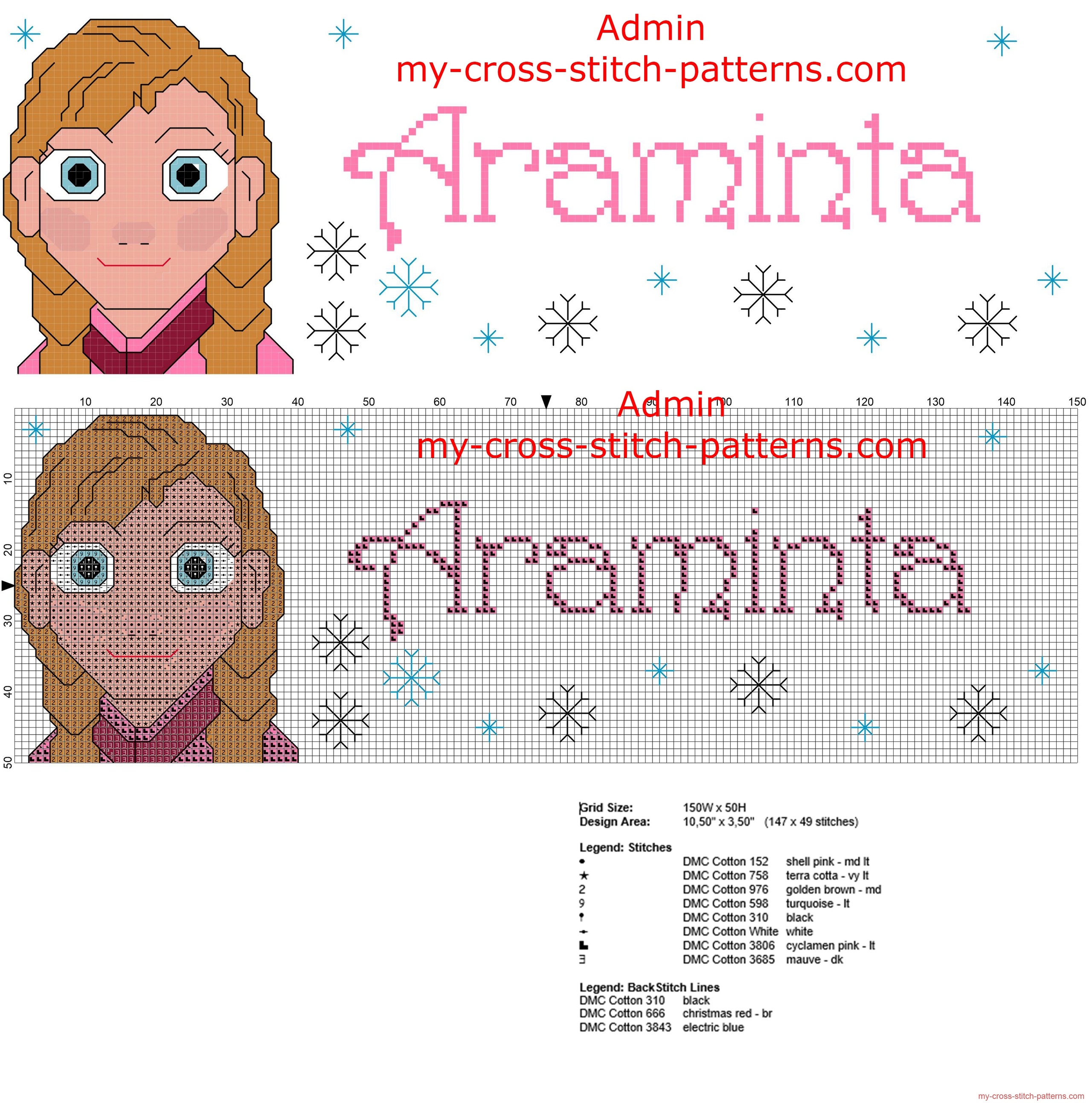 araminta_cross_stitch_pattern_free_baby_name_with_disney_frozen_princess_anna