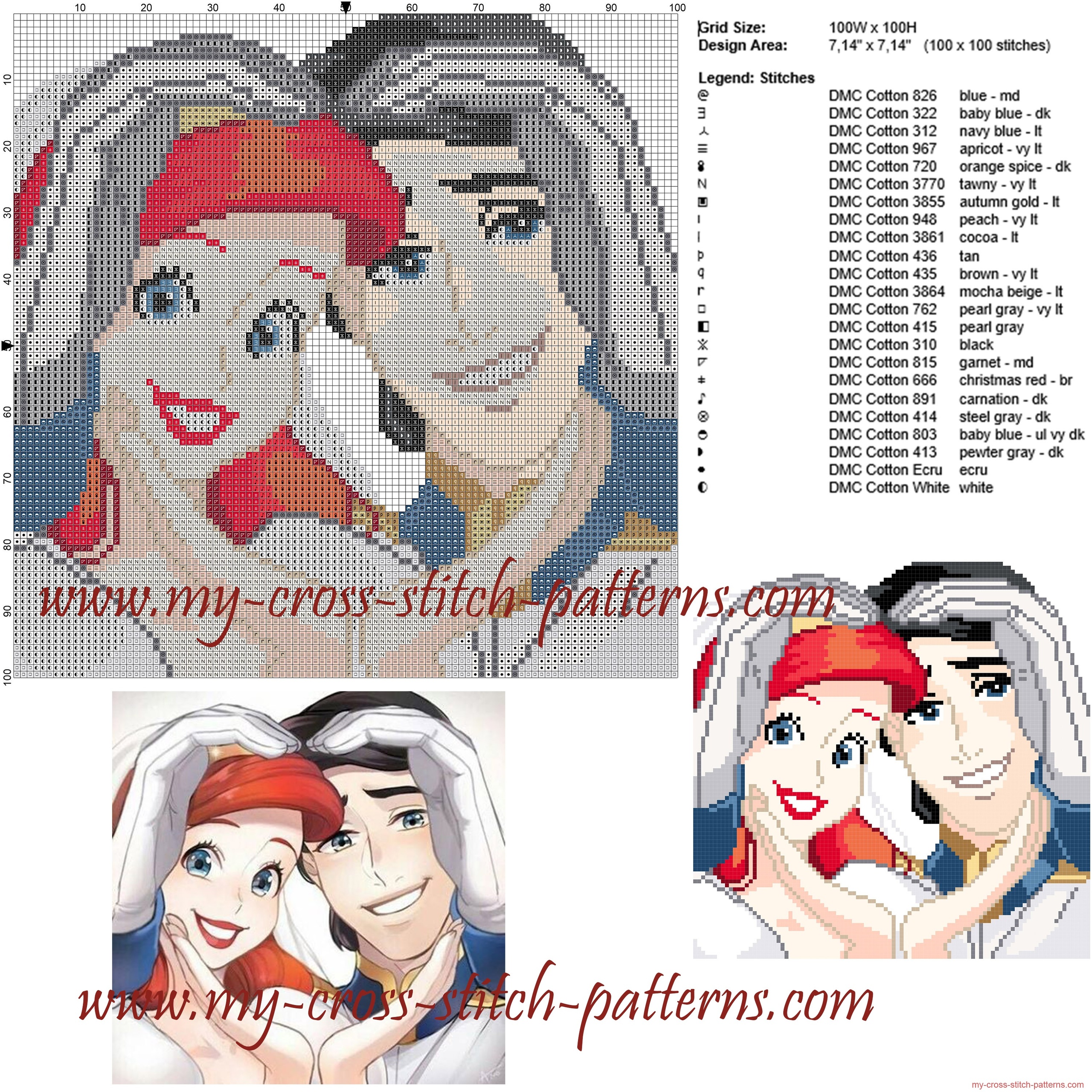 ariel_and_eric_cross_stitch_pattern