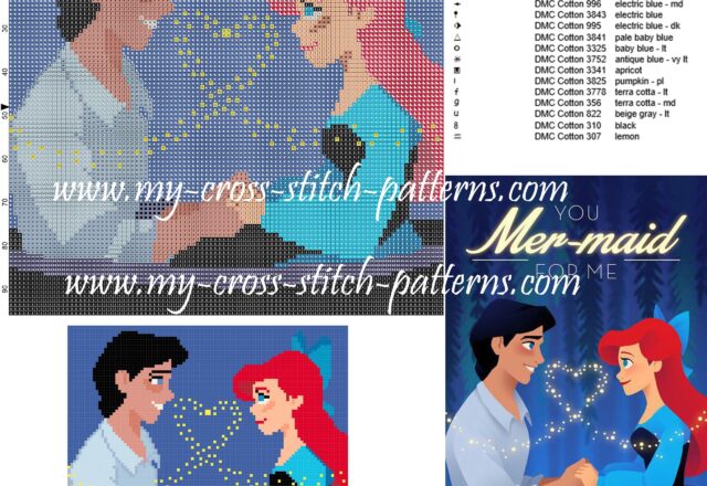 ariel_and_eric_cross_stitch_pattern_