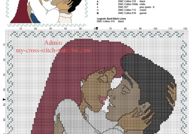 ariel_and_eric_kiss_cross_stitch_pattern_from_disney_the_little_mermaid