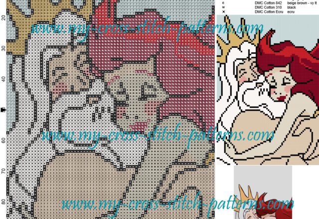 ariel_and_father_cross_stitch_pattern_