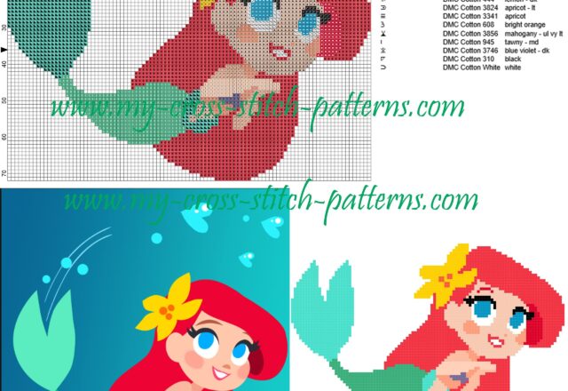 ariel_chibi_cross_stitch_pattern_