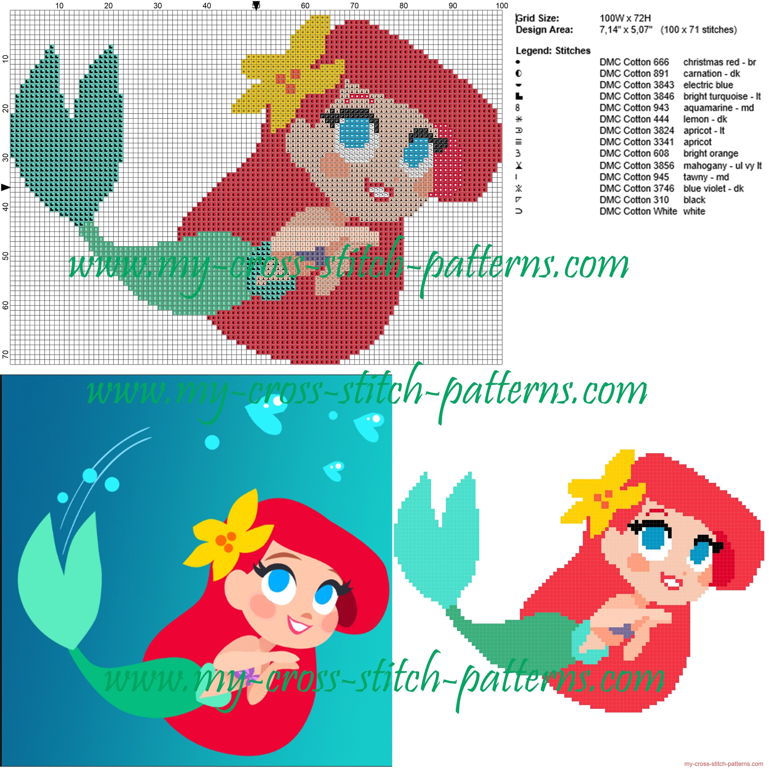 ariel_chibi_cross_stitch_pattern_