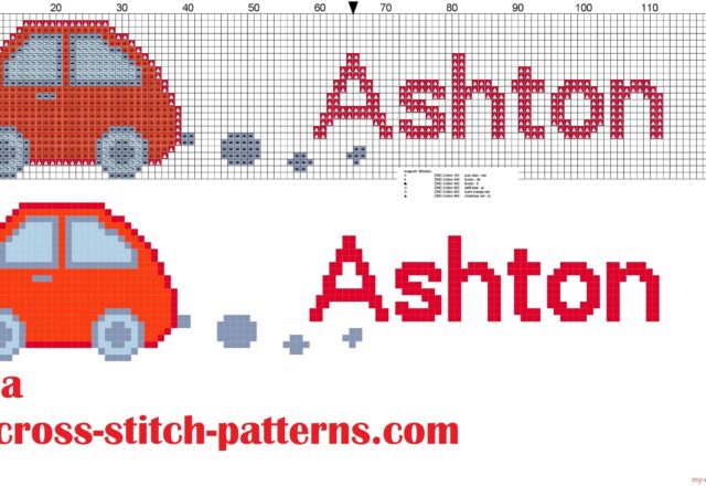 ashton_name_with_toy_car_cross_stitch_patterns