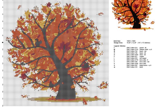 autumn_tree_with_falling_leaves_free_cross_stitch_pattern_download