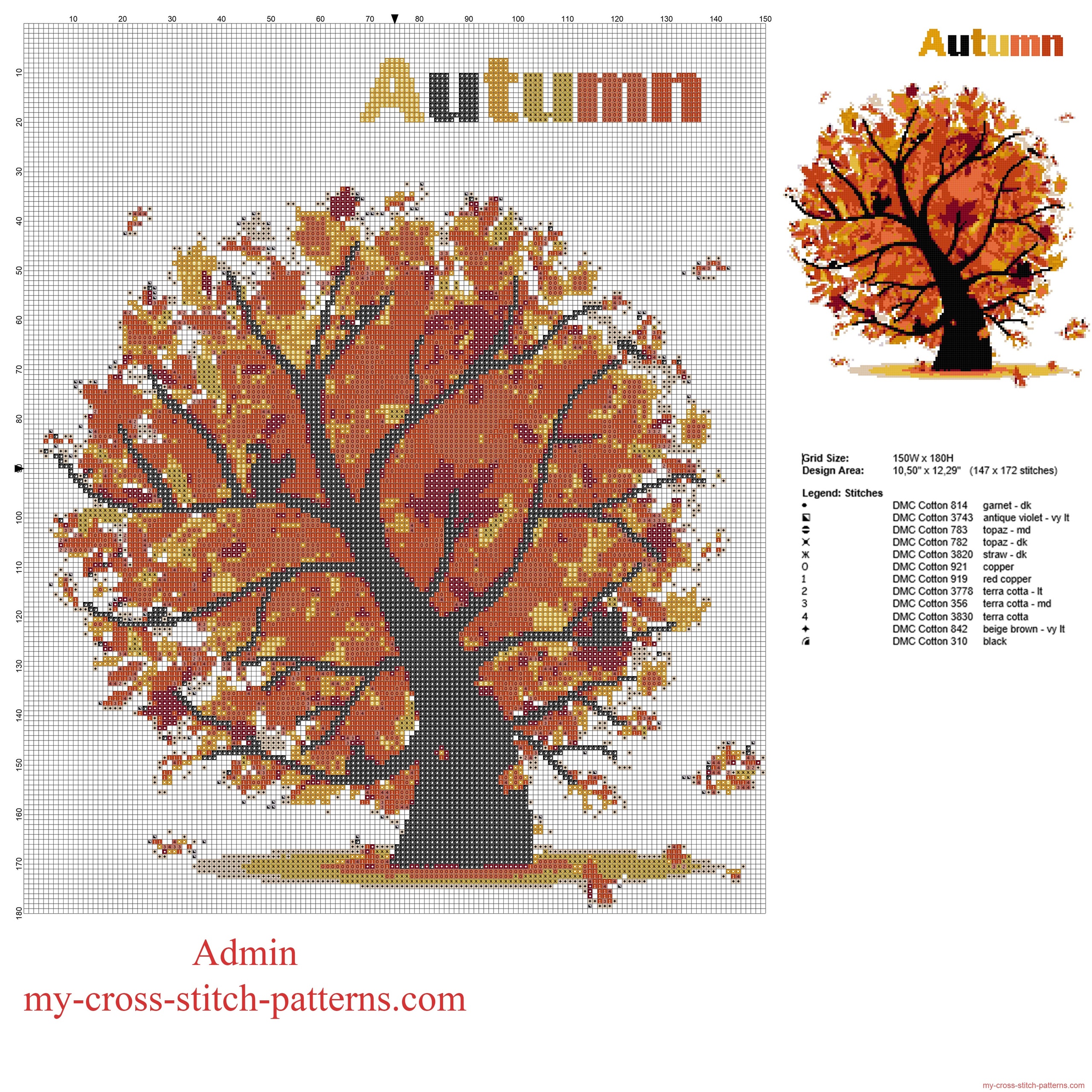 autumn_tree_with_falling_leaves_free_cross_stitch_pattern_download