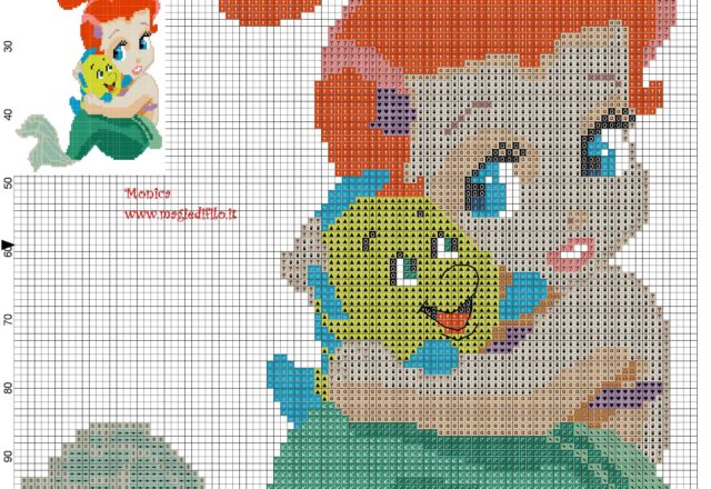 baby_ariel_with_flanders_cross_stitch_pattern