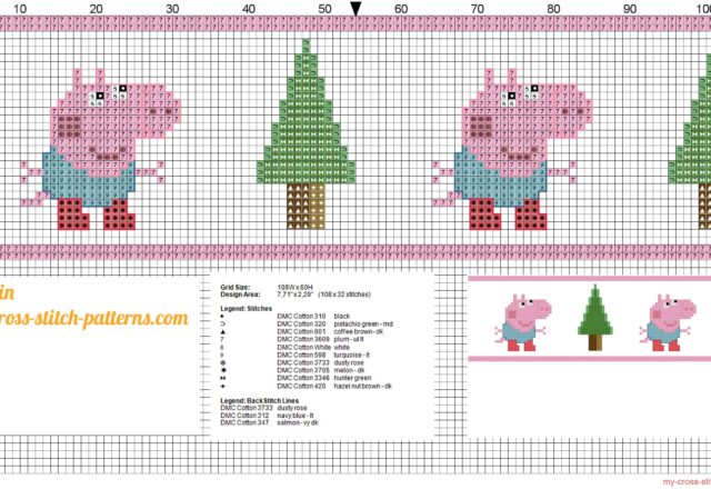 baby_border_with_george_from_peppa_pig_cross_stitch_pattern