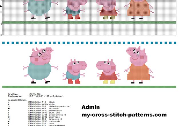 baby_border_with_peppa_pig_family_cross_stitch_pattern