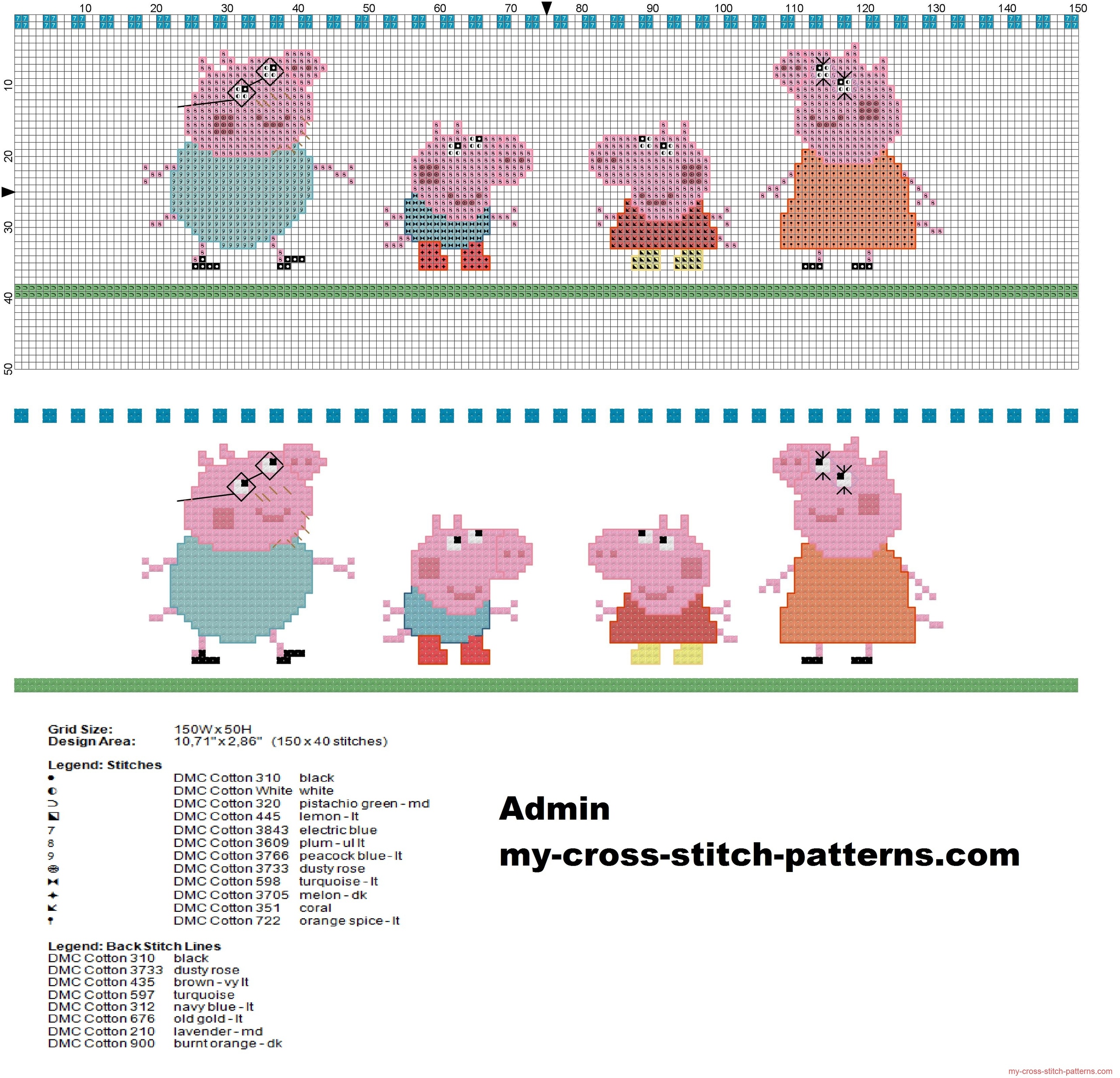 baby_border_with_peppa_pig_family_cross_stitch_pattern