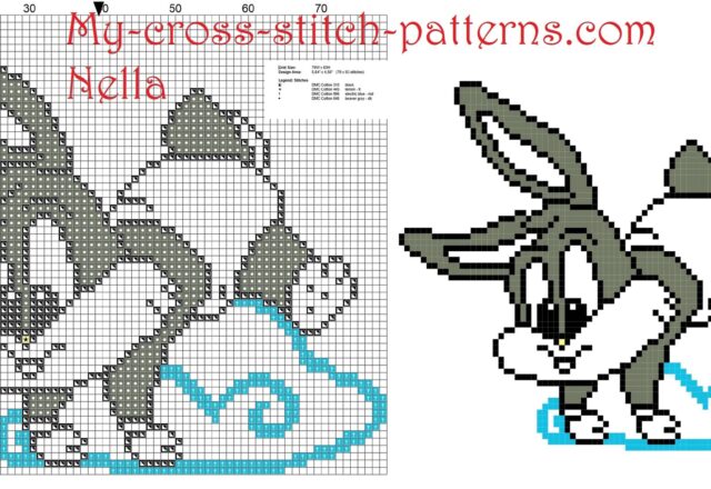 baby_bugs_bunny_on_the_cloud_cross_stitch_pattern_free