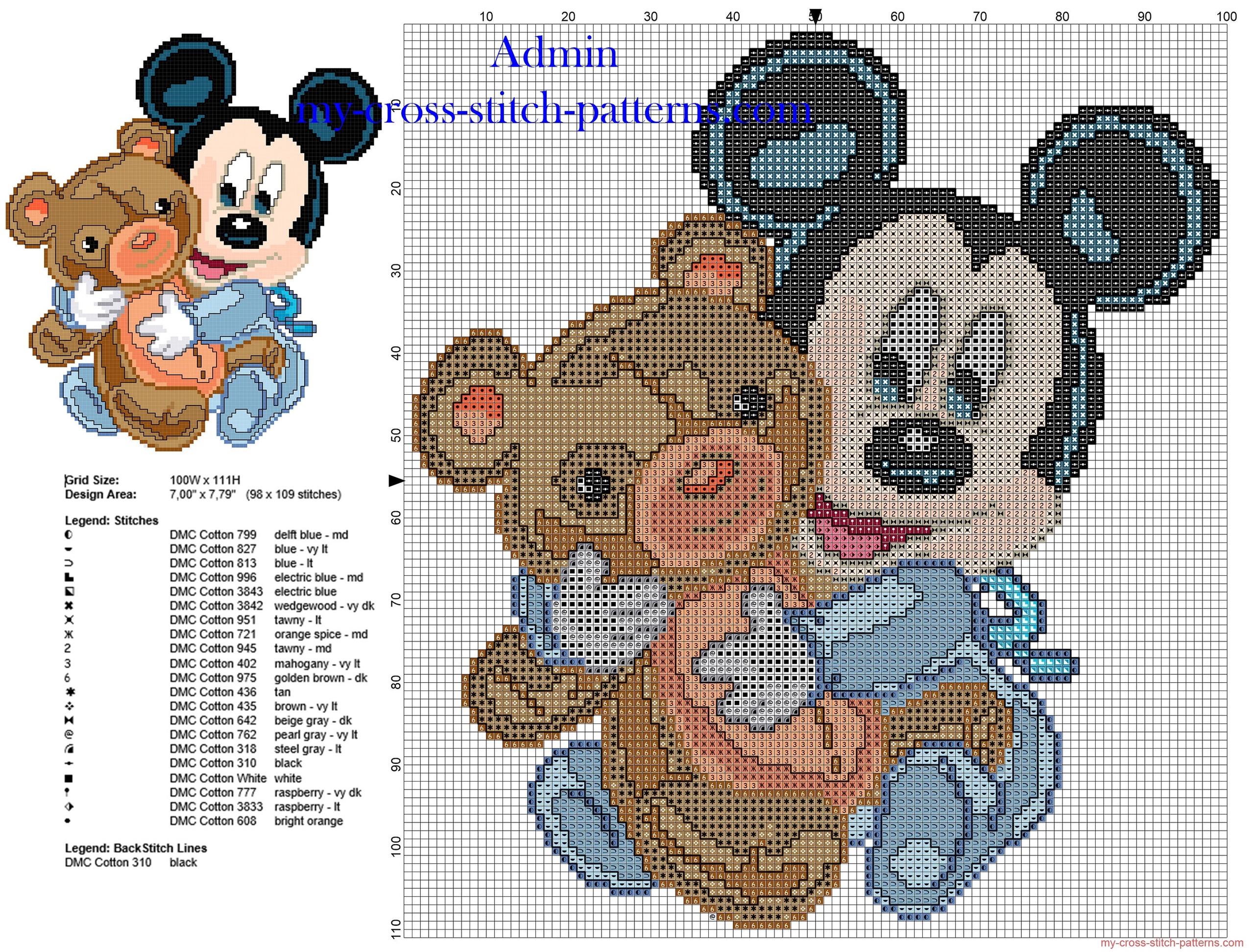 baby_disney_mickey_mouse_with_teddy_bear_free_cross_stitch_pattern_98_x_109_21_colors