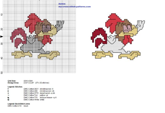 baby_foghorn_leghorn_looney_tunes_character_eyes_closed_cross_stitch