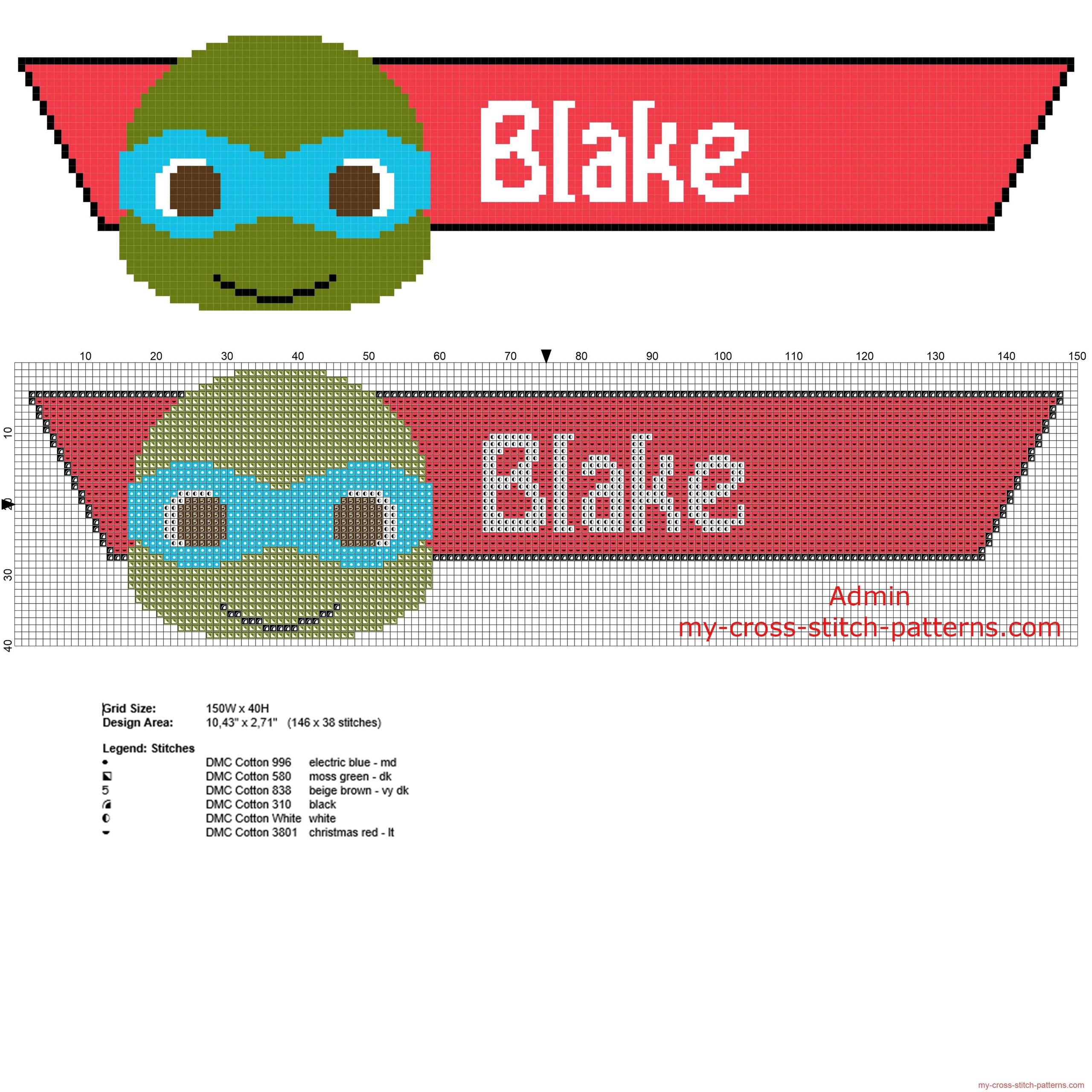 baby_male_name_blake_free_cross_stitch_pattern_with_ninja_turtle_leonardo