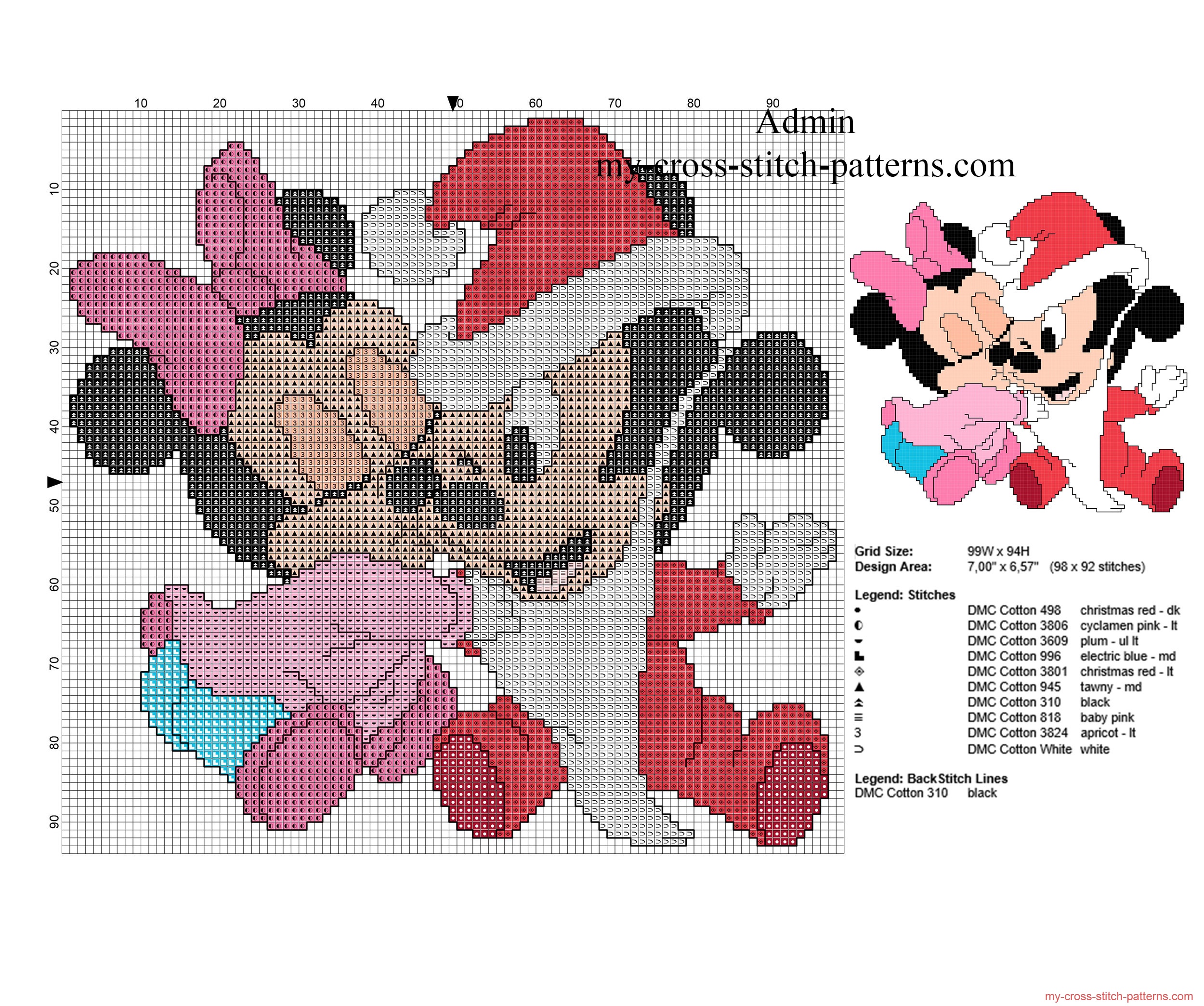 baby_minnie_and_mickey_mouse_christmas_kiss_free_cross_stitch_pattern