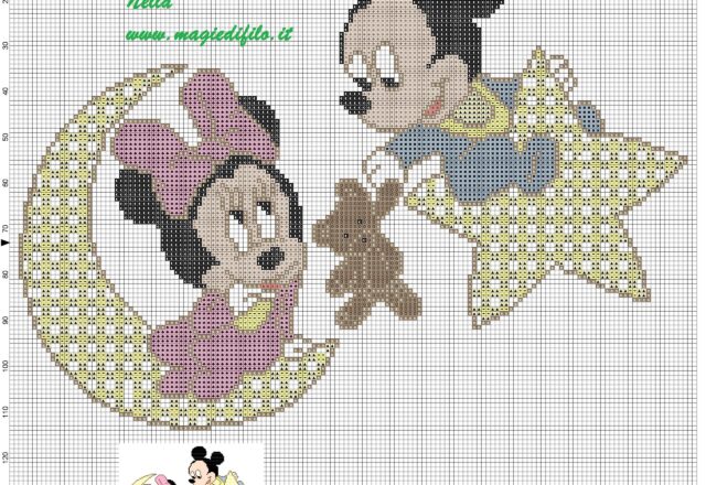 baby_minnie_and_mickey_mouse_on_the_moon_and_star