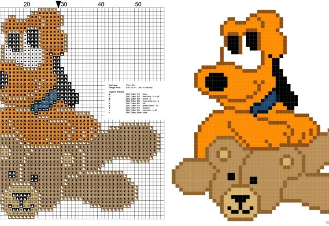 baby_pluto_with_teddy_bear_cross_stitch_pattern_free